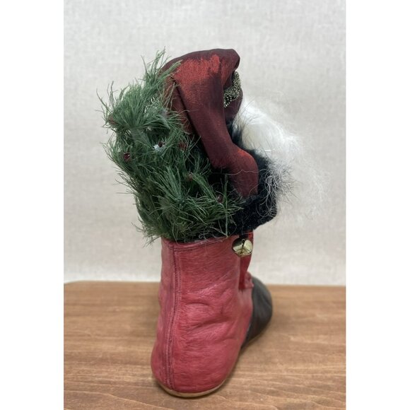 Vintage Primitive Santa Claus in Red Boot 7 Inch Old World Rustic - Picture 4 of 7